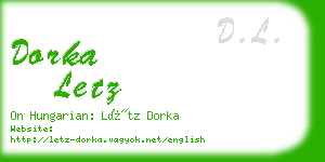 dorka letz business card